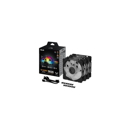 ASUS TUF Gaming TR120 ARGB Black Case Fans 3-Pack - Enhance Your Gaming Setup with Stunning RGB Lighting!